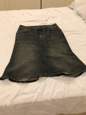 Balenciaga Denim Godet MIDI Length Skirt NWT